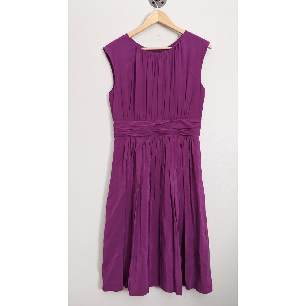 Boden Purple Selina Sleeveless Pleated Dress